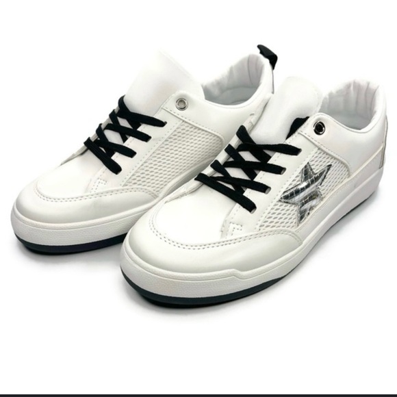 Vintage Havana Shoes - Vintage Havana White Sneakers with Black Accents